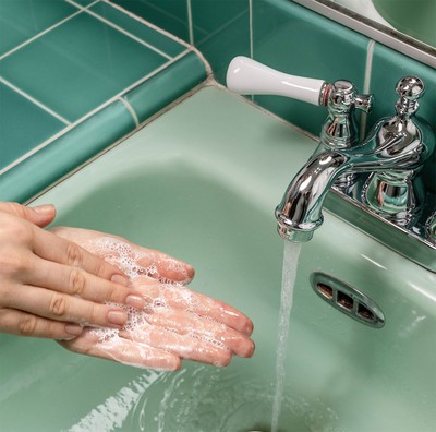 hand washing, close up