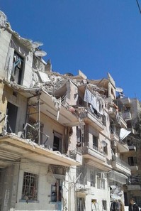 bombed housing in Aleppo