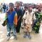 Boys and girls at the Tibiri elementary school, lining up for prayer at the end of the school day.  Although the school is run by the Evangelical Church, many Muslim families send their children to it