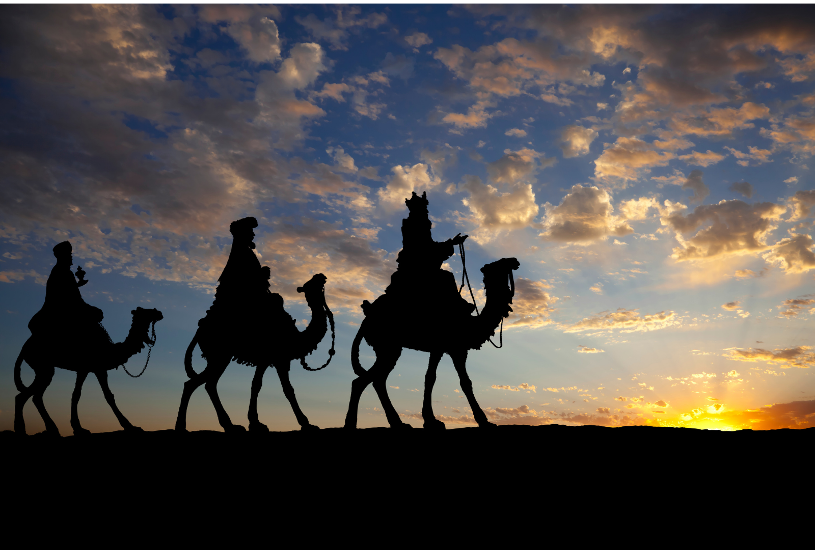 three kings on camels