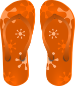 orange flip flops