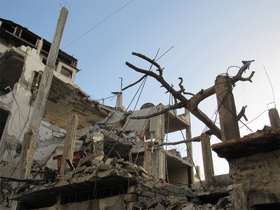 Building destruction in Homs, Syria. Photo by Scott Parker.