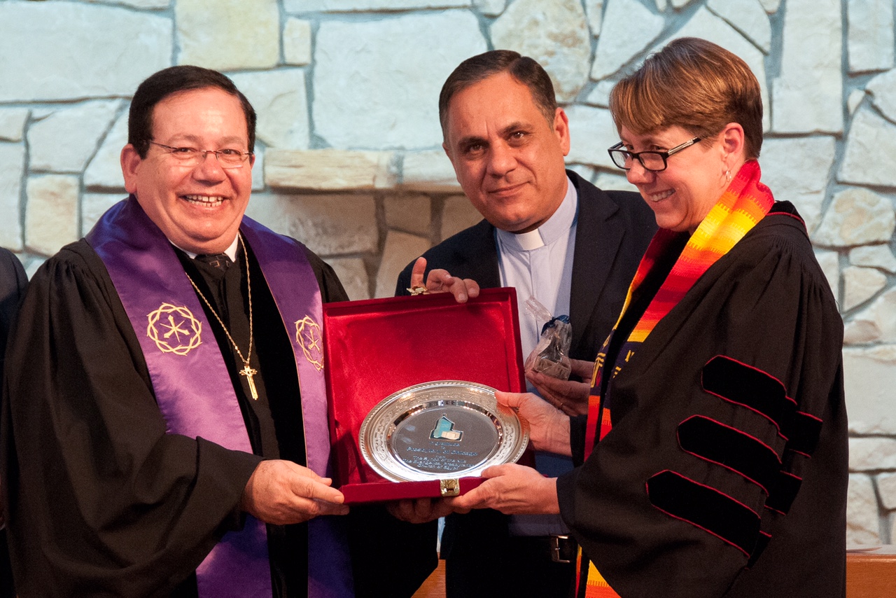 Dr. George Shaker Elyas (Vice President of the Evangelical Church of Egypt & Moderator of the Presbyterian Synod of the Nile), Rev. Refat Fathy Gergis, General Secretary of the Synod of the Nile andRev. Dr. Jan