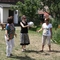 Women from the Iranian community teaching Alethia a new version of dodge ball