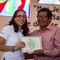 Tracey receiving a recognition from the Board President of CEPAD, Roberto Baltodano, for the PCUSA in their 40 years of accompanying CEPAD in its ministry.