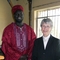 Preacher Carolyn at Anuak worship with Opiew in South Sudanese dress