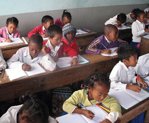 Third grade class in Madagascar